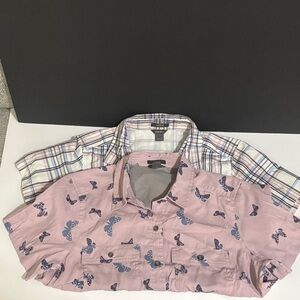 Two Eddie Bauer outdoor bottom down women’s shirts